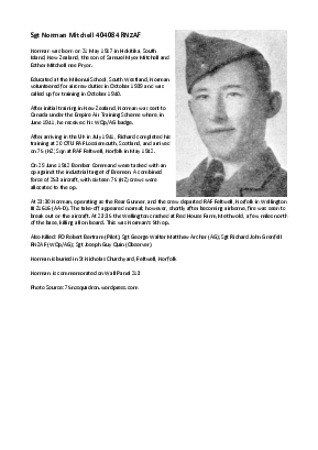 A preview of a PDF biography for Mitchell, Norman
